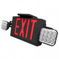 LED Exit Emergency Combo with Dual Square Lights - Black with Red Letter