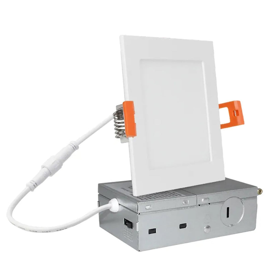 Slim 4 Inch Square LED Recessed Down Light 9W 2700K-6500K CCT 120V