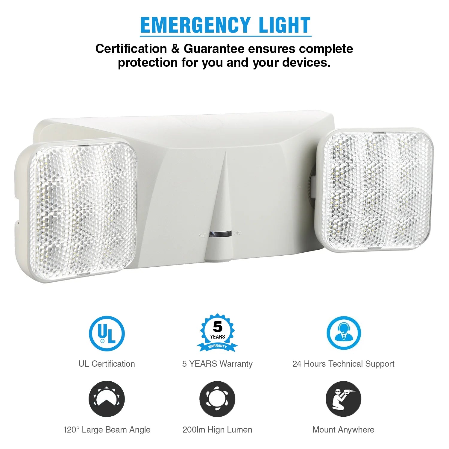 LED Dual Head Emergency Light