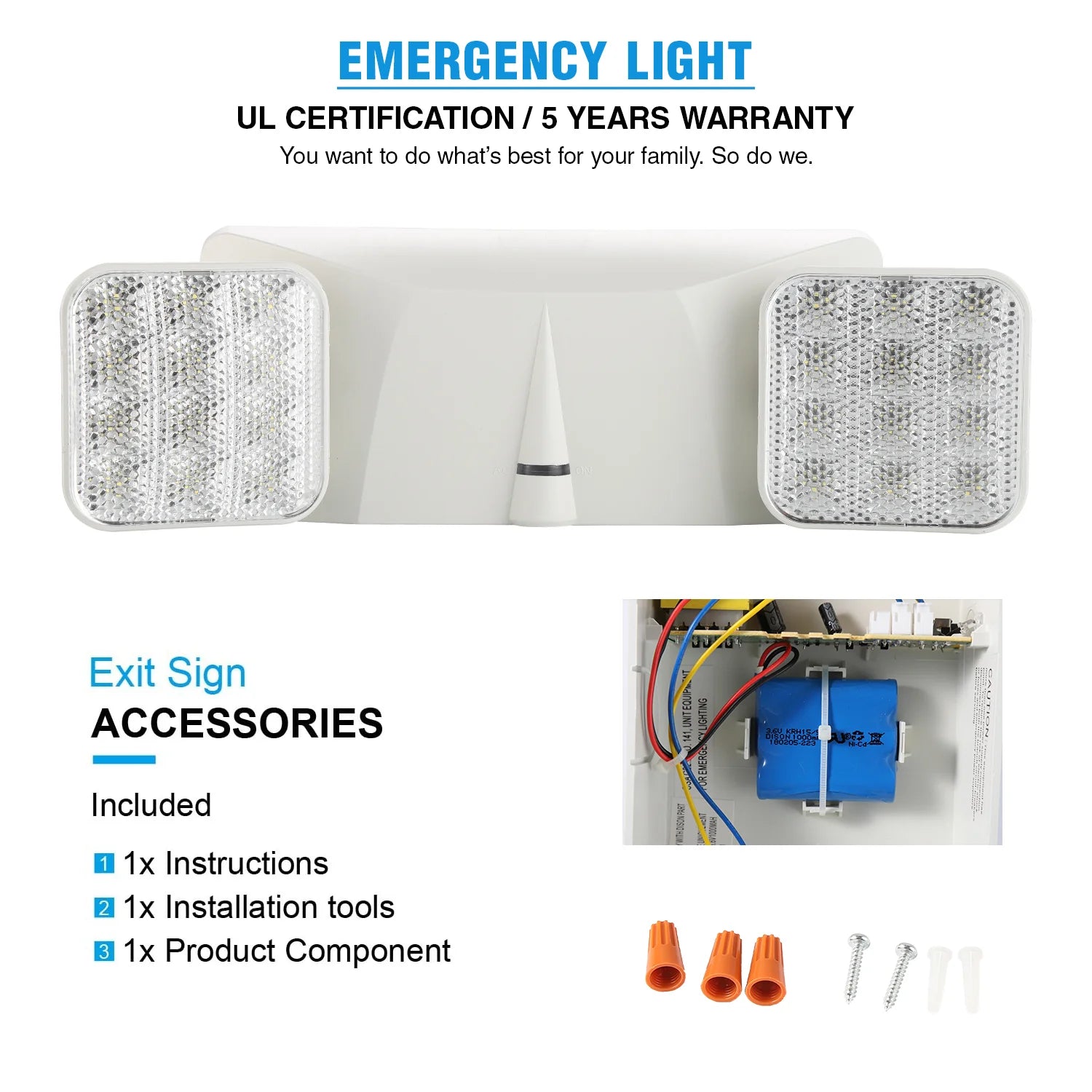 LED Dual Head Emergency Light