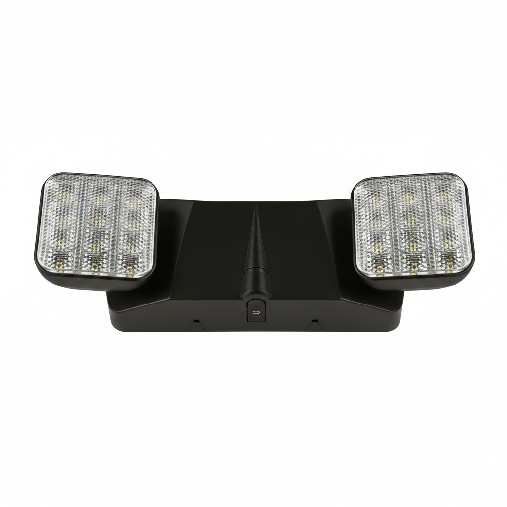 LED Dual Head Emergency Light, Black