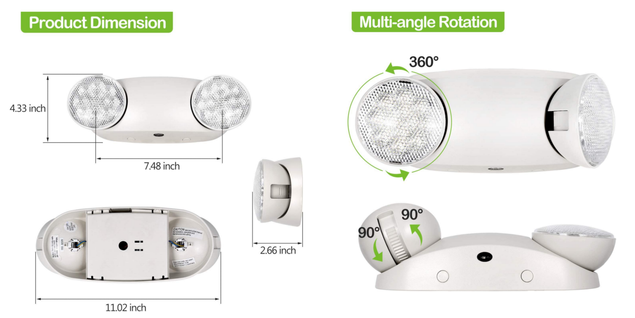 LED Dual Round Head Emergency Light