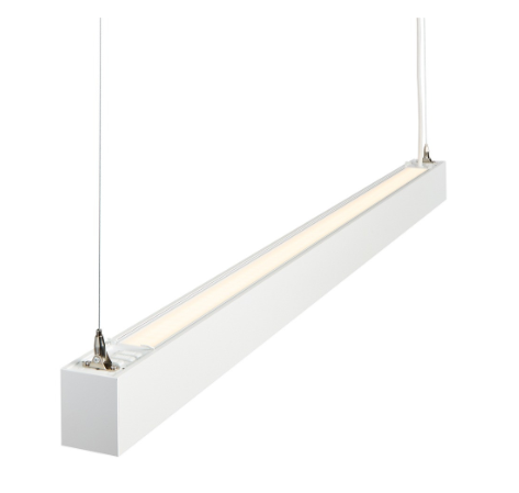 LED 4FT Suspended Linear Up Down Light - Selectable Wattage and CCT - White