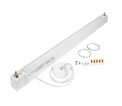 LED 4FT Suspended Linear Up Down Light - Selectable Wattage and CCT - White