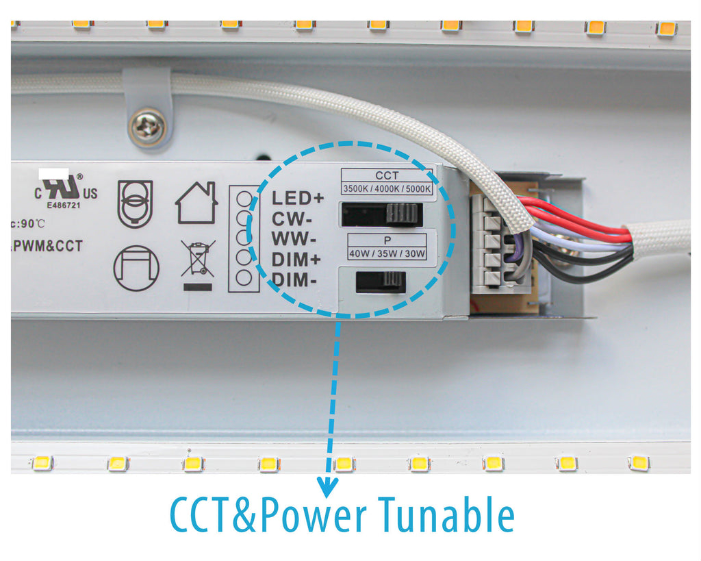 LED 4FT Wraparound Fixture - 30W/35W/40W - 3500K/4000K/5000K - Dimmable -120/277V