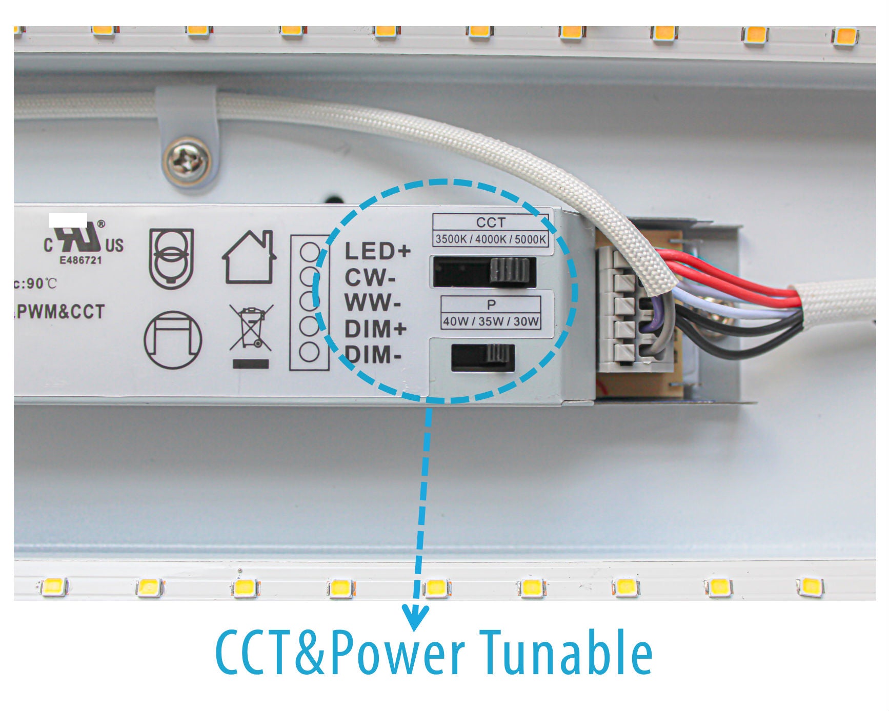 LED 4FT Wraparound Fixture - 30W/35W/40W - 3500K/4000K/5000K - Dimmable -120/277V
