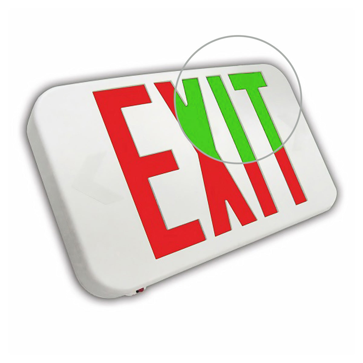 LED Bi-Color Emergency Exit Sign - Red & Green Letter