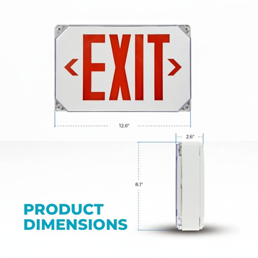 Product Dimensions - Blue Text